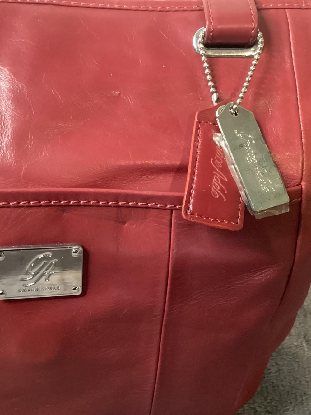 Red Leather Tote and Wallet Set - Women's Handbag - Picture 6 of 16